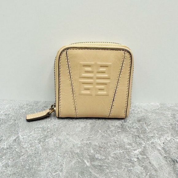 Givenchy Wallet Purse G logos Beige Silver Woman unisex Authentic - Picture 1 of 9